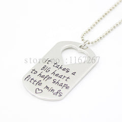 Teacher's Silver Pendant Necklace