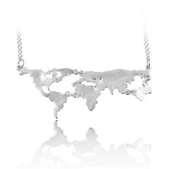 Globe World Map Pendant Necklaces