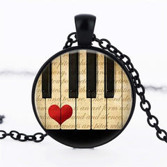 Piano Heart Statement Necklace