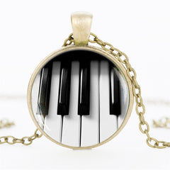 Piano Heart Statement Necklace