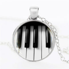 Piano Heart Statement Necklace