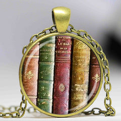 Library Books Teacher Necklace