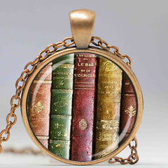 Library Books Teacher Necklace