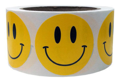 2" Inch Round Circle Teacher Labels  Smiley Stickers