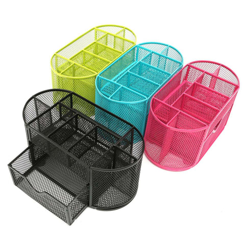 Sturdy Mesh Desk Organizer Metal Storage Box