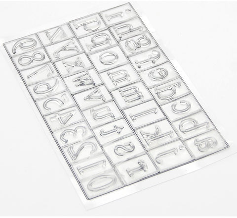 Alphabet and Number Transparent Clear Stamp